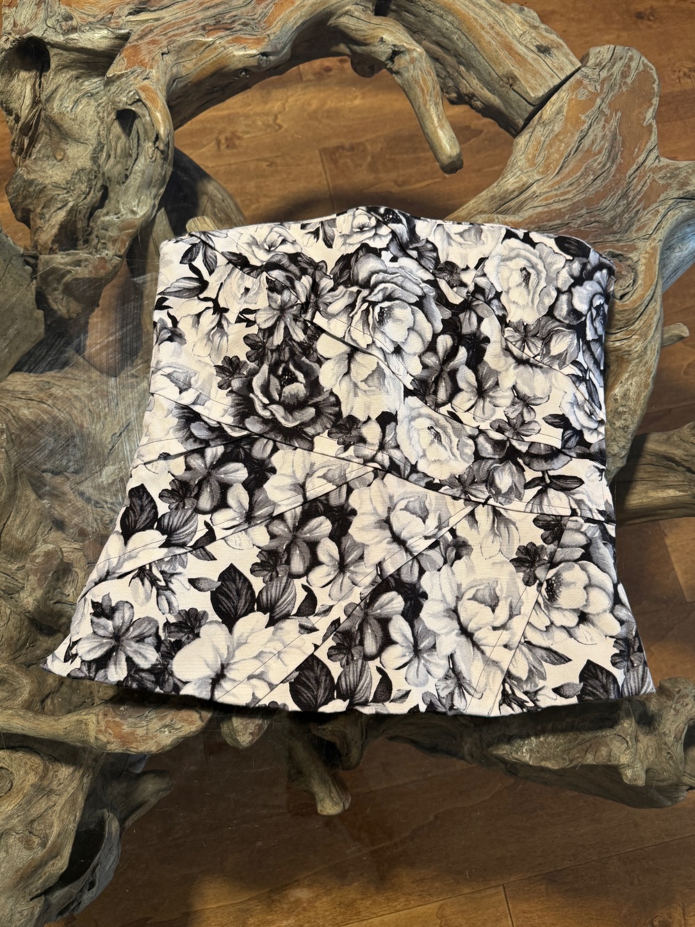 Floral Black Airbrush Bustier top